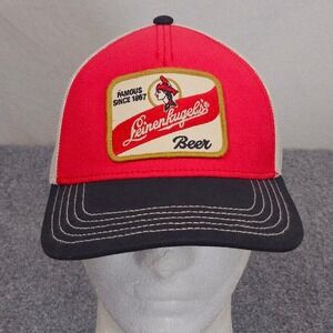 Leinenkugels Beer Trucker Hat Red Black Cap Mesh Snapback‎ Brewery Wisconsin